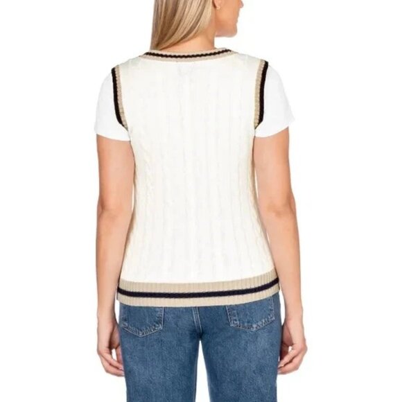 In Conversation Women's Cotton Sweater Vest (Ivory, Medium) - Picture 3 of 3